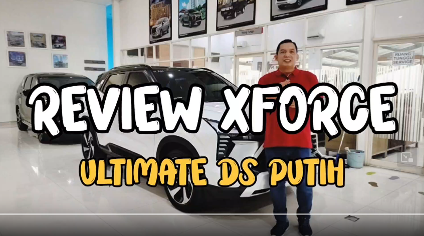 Review Mitsubishi Xforce Ultimate DS CVT 2025 warna putih two tone dengan fitur lengkap